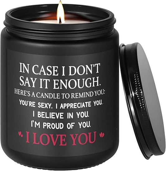 MOASITN Couples Candles for Her Him, Valentines Day, Birthday, Anniversary Christmas Candle for Men, Women, Boyfriend, Girlfriend, Personalized I Love You Candles Presents for Husband Wife