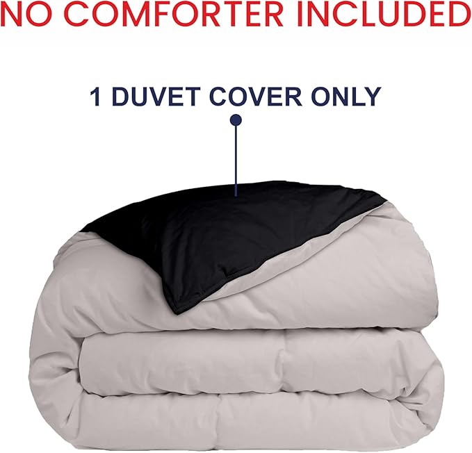 Kotton Culture 1 Pc King Size Duvet Cover Only -100% Egyptian Cotton Sateen 600 Thread Count Ultra Soft Premium Durable Comforter Cover Zipper Closure & Corner Ties (Night's Shadow, King 102"x94")