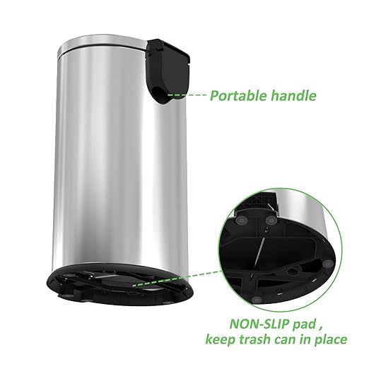 Kitchen Trash Can with Lid - 10.5Gallon/40L Oval Stainless Steel Trash Can with Removable Inner Liner and Lid Soft Close, Foot Pedal Garbage can for Home Office,Fingerprint Proof Silver