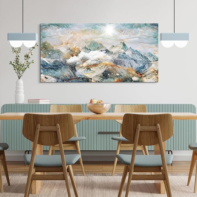 Lapremoly Large Canvas Wall Art For Living Room Wall Decor For Bedroom Office Wall Decoration Mountain Landscape Wall Painting Abstract Pictures Artwork Stretched and Framed Home Wall Art 30"X60"