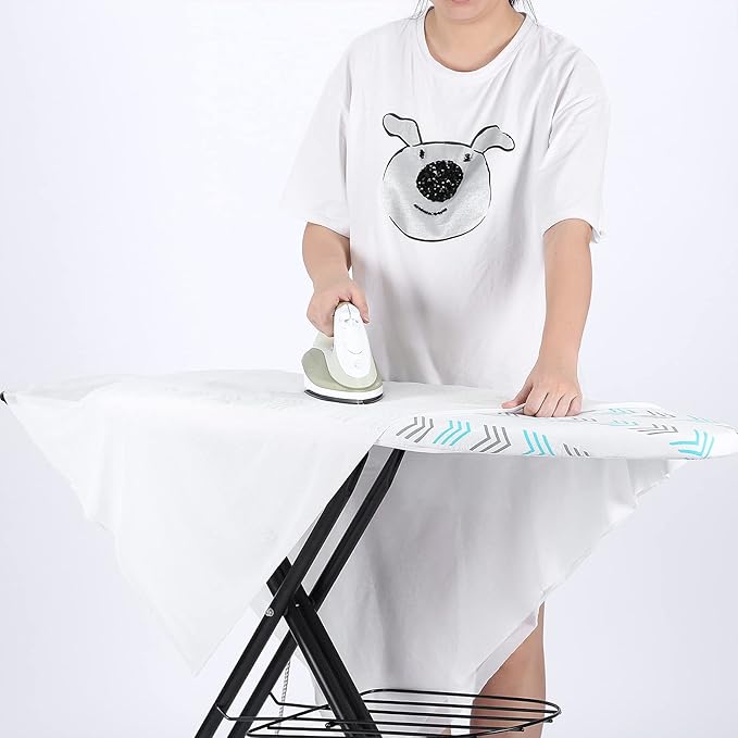 Thick Ironing Board Cover and Pad 15x54 Standard Size 4 Layers Padding with 2" Elastic, Stain Resistant & Durable Scorch, 2 Click Buckles for Smooth Iron and Easy Installation, Chevron Arrow