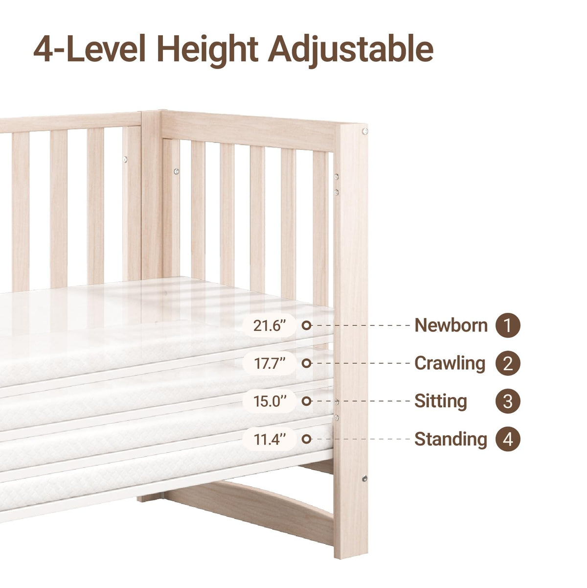 MAMAZING EvoNest 6-in-1 Convertible Baby Mini Crib with Wheels