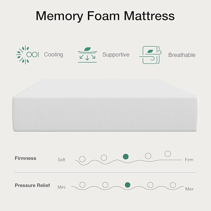 Novilla King Size Mattress in a Box, 10 Inch King Mattress, Gel Memory Foam Mattresses with Comfort Foam for Cooling Night Sleep, Comfort Support & Pressure Relief, CertiPUR-US Certified