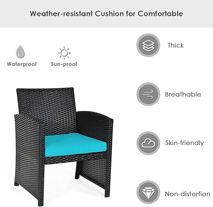 Tangkula 8 Pieces Patio Wicker Conversation Furniture Set, Patiojoy Sofa & Table Set w/4 Seats, Outdoor Rattan Sofa Set for Balcony Backyard, Wicker Chair Set with Tempered Glass Coffee Table