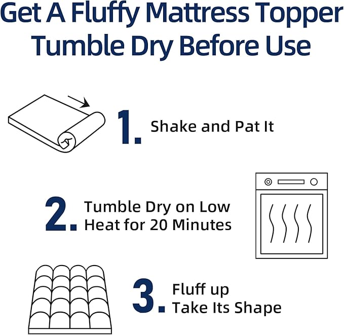 Mattress Topper Twin XL for Back Pain, Extra Thick Mattress Pad Cover, Plush Pillow Top, Deep Elastic Pocket, Black