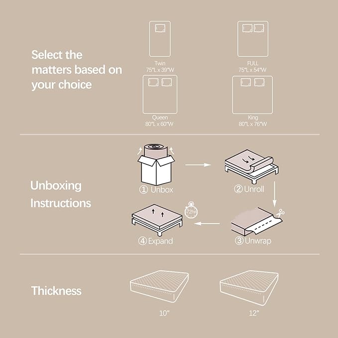 10-Inch Hybrid Full Size Mattress - Premium Cooling Gel Memory Foam & 8.5" High Pocket Coils | CertiPUR-US Certified | Pressure Relief & Motion Isolation | 365-Night Risk-Free Trial