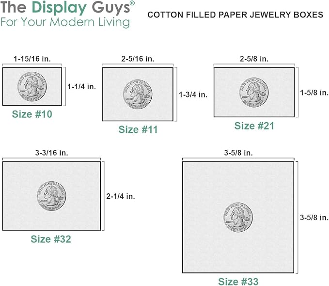 TheDisplayGuys - 25-Pack #34 Cotton Filled Cardboard Paper Jewelry Boxes Gift Case - Matte Black (3.9" x 3.9" x 2.0") - for Shipping or Storage