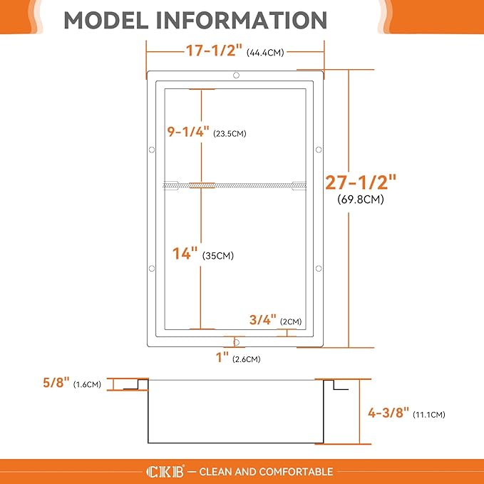 CKB Shower Niche Stainless Steel, 24 Inch x 14 Inch x 4 Inch Depth, Double-Layer Storage Shelves, Recessed Shower Shelf with Brushed Nickel