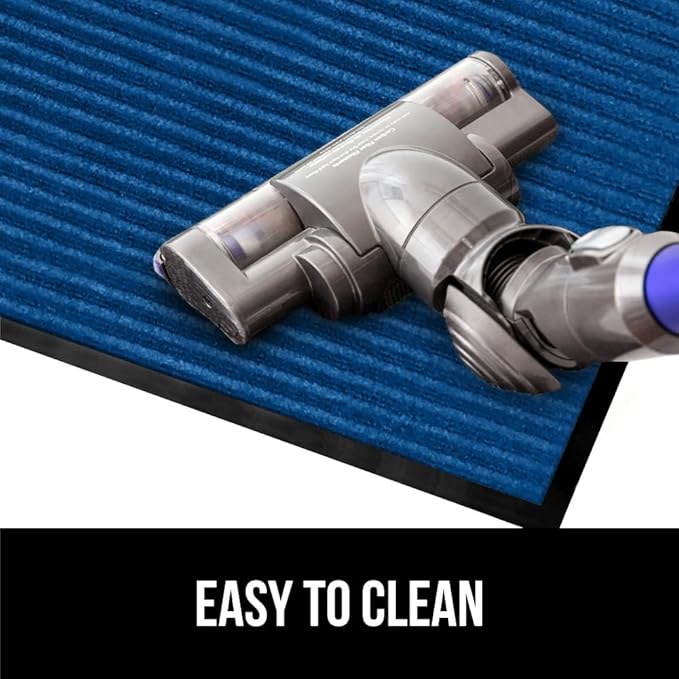 GORILLA GRIP Traffic Guard Door Mat, 2 Pack, Heavy Duty Waterproof Doormat, Commercial Office Space Welcome Mats, Stain and Fade Resistant, Low Profile, Strong Rubber Backing, 35x23, Blue