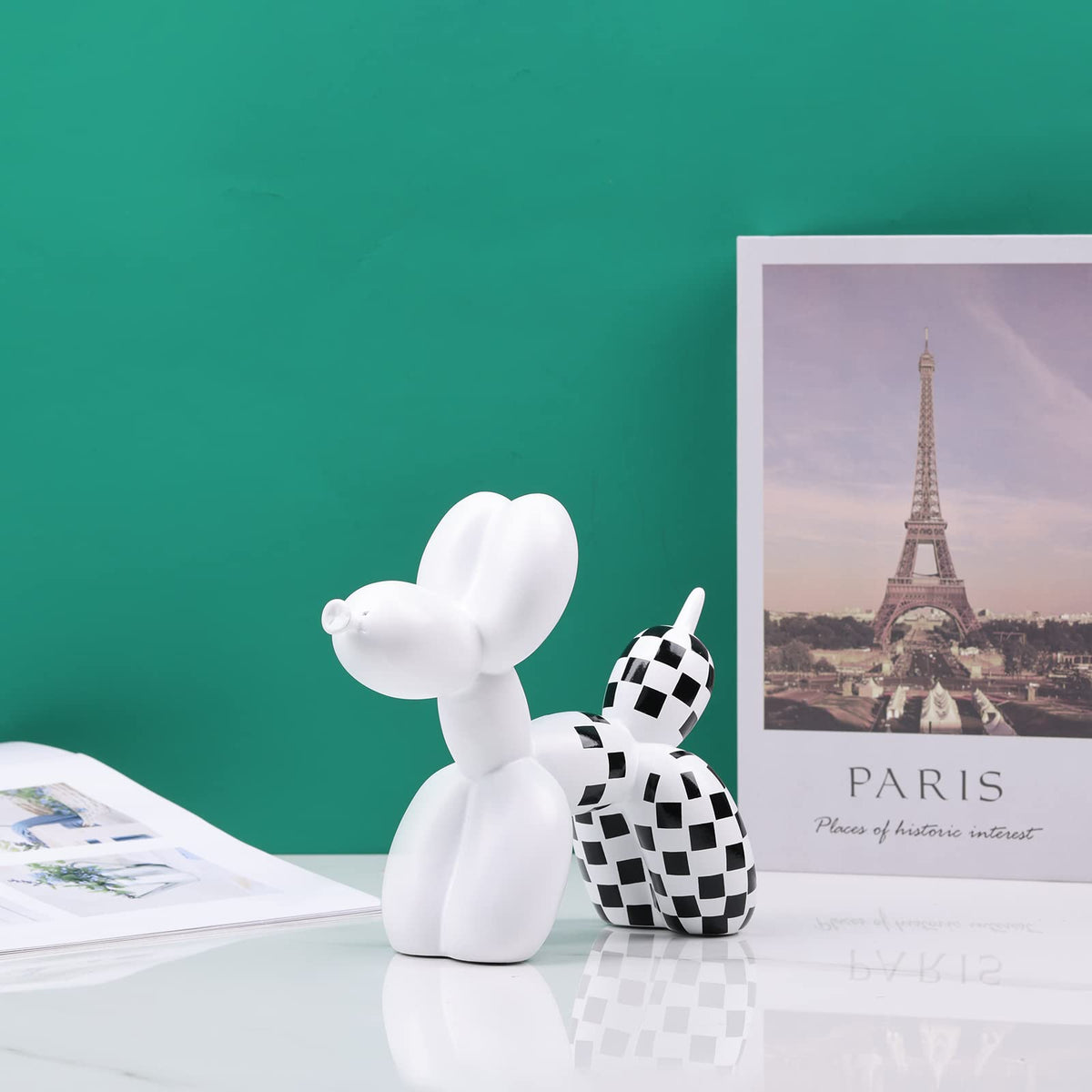XIAOMAGG Creative Balloon Dog Sculpture Modern Home Decoration Trendy Animal Art Ornaments Collection Figurine Bedroom Living Room Office Desktop Resin Decors