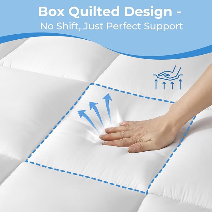 Cloud-Like Comfort with 7D Spiral Fiber: 600GMS 7D Spiral Fiber Filling Offers Luxurious Softness and Resilience. Our California King Mattress Topper Conforms Gently, Relieves Pressure, Maintains Boun