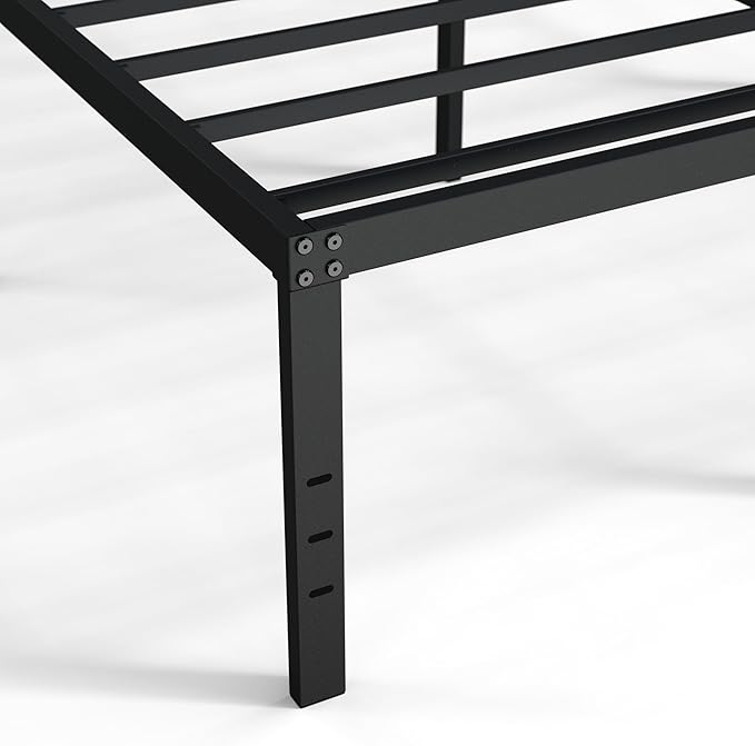 20 Inch King Bed Frame No Box Spring Needed, Heavy Duty King Platform Bed Frame Support Up to 3000 lbs, Easy Assembly, Noise Free, Black