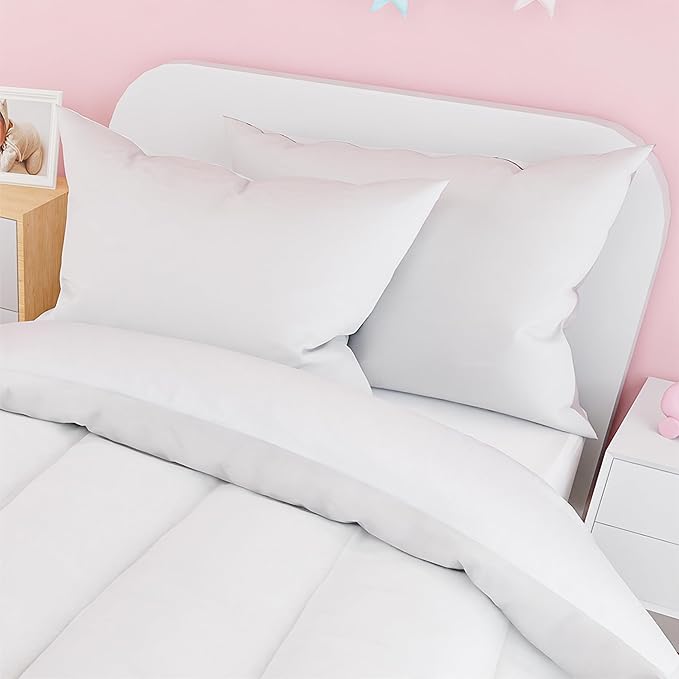 SANDJEST White Duvet Cover Sets Full Size for Kids Boys Girls, Incude 1 Polyester Comforter Cover 80x90 Inches and 2 Pillowcases 20x26 Inches, Comforter Not Included, Gift for Christmas Birthday