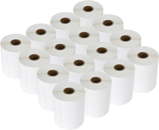 L LIKED 4000 Count 4" x 6" Direct Blank Thermal Shipping Labels with 250 Labels/Roll - Compatible with Zebra 2844 ZP-450 ZP-500 ZP-505 (16 Rolls)