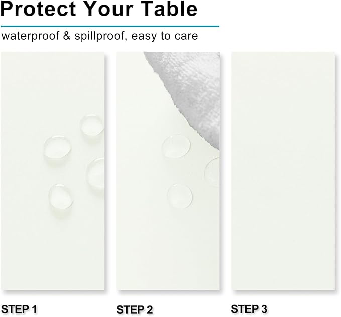 Hiasan Ivory Tablecloth Square - Waterproof and Spillproof Washable Fabric Table Cloth for Card Tables, 30 x 30 Inch