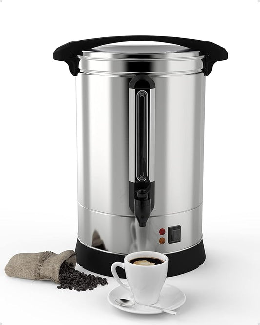 Coffee Urn - 18l(4.8 Gallon) Large Coffee Maker,Commercial Coffee Maker - Stainless Steel, Double-Wall Insulated, Quick Brewing - 90 Cups Capacity, Ideal for Large Events