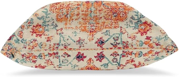 Boho Throw Pillow Covers 20 x 20 Set of 2, Orange Blue Carpet Pattern Pillow Covers Ethnic Design Rustic Farmhouse Cushion Cases Linen Decorative Gifts for Couch Sofa Indoor Outdoor