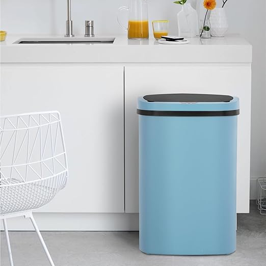 Kitchen Trash Can with Lid, 13 Gallon Automatic Garbage Can for Bathroom Bedroom Home Office 50 Liter Touch Free High-Capacity Brushed Waste Bin