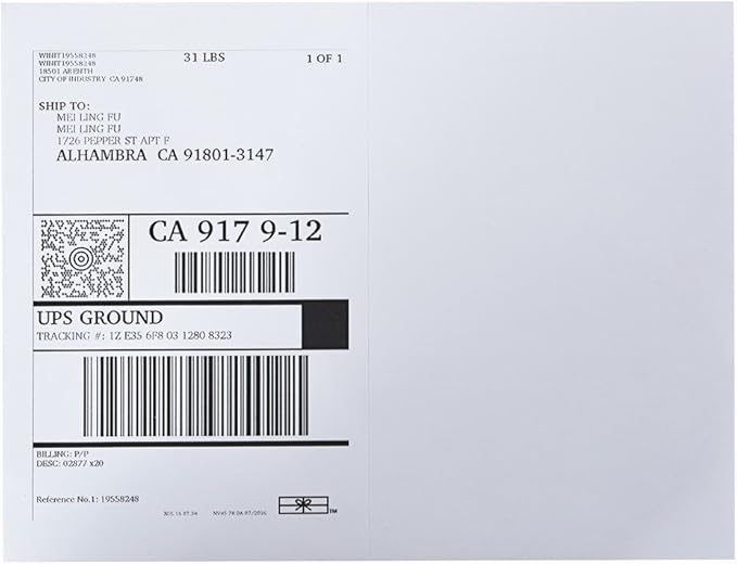 9527 Product Half Sheet Self Adhesive Shipping Labels for Laser & Inkjet Printers White Blank,2 Labels per Sheet (500 Lables)