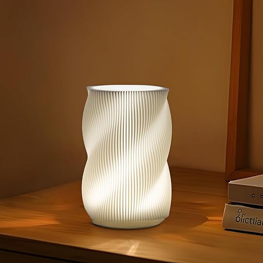 Bedside Lamp with USB Adapter,Button Control Table Lamp for Bedroom Dimmable Small Nightstand Lamp with PLA Lampshade for Living Room Kids Room Office Dorm