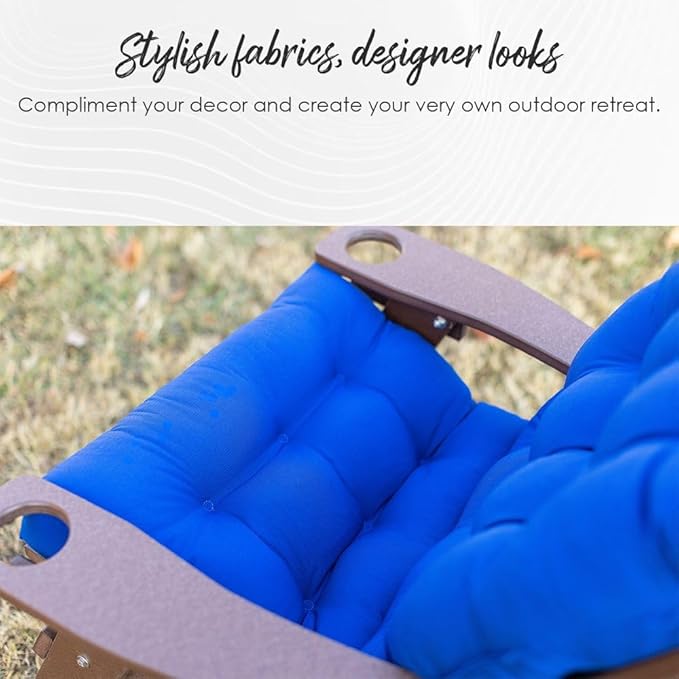 RSH DECOR: Tufted Adirondack Chair Cushion | 42.5” x 21” | All-Weather Spun Fabric | Water and Fade-Resistant | Outdoor Cushion for Patio Furniture | Colsen Berry