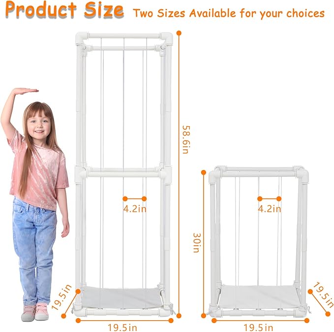 Stuffed Animal Storage Zoo Holder, PVC Stuffy Toy Organizer, 30'' Vertical Plush Organizer, Stuffed Animals Cage for Nursery and Playroom