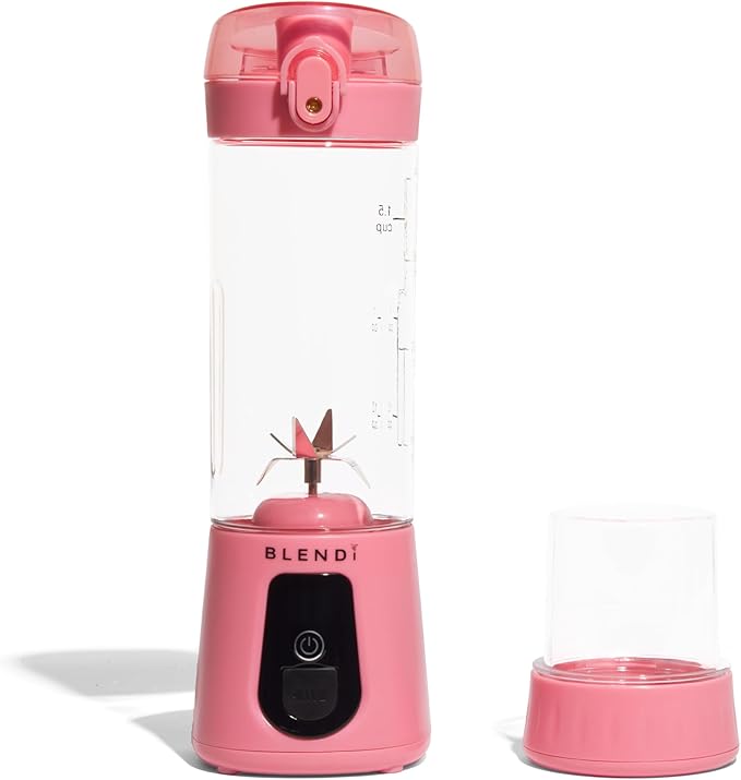 BLENDi Pro+ Portable Blender (17.5oz, Blush) – Upgraded 120W Motor, USB-C Rechargeable, Cordless Personal Blender – BPA-Free, Self-Cleaning, Travel-Friendly New 2025 Model