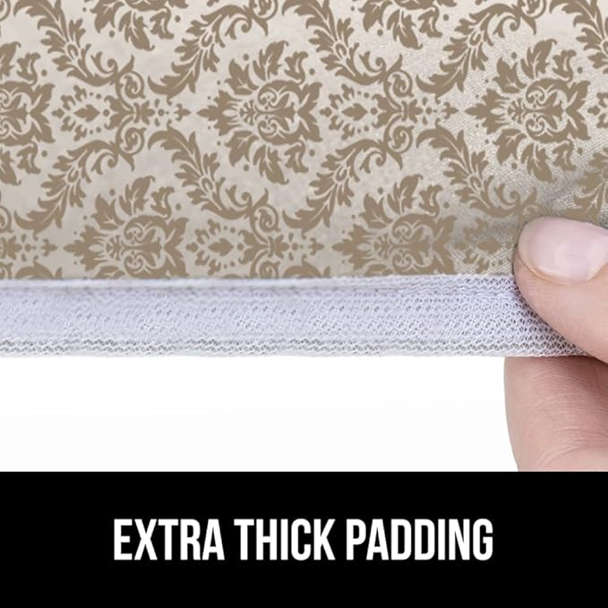 The Original GORILLA GRIP Ironing Board Cover and Pad, Silicone Coating, Thick Scorch Resistant Padding, Heavy Duty Iron Covers Standard Boards, Hook and Loop Fastener Strap, Damask, 15x54