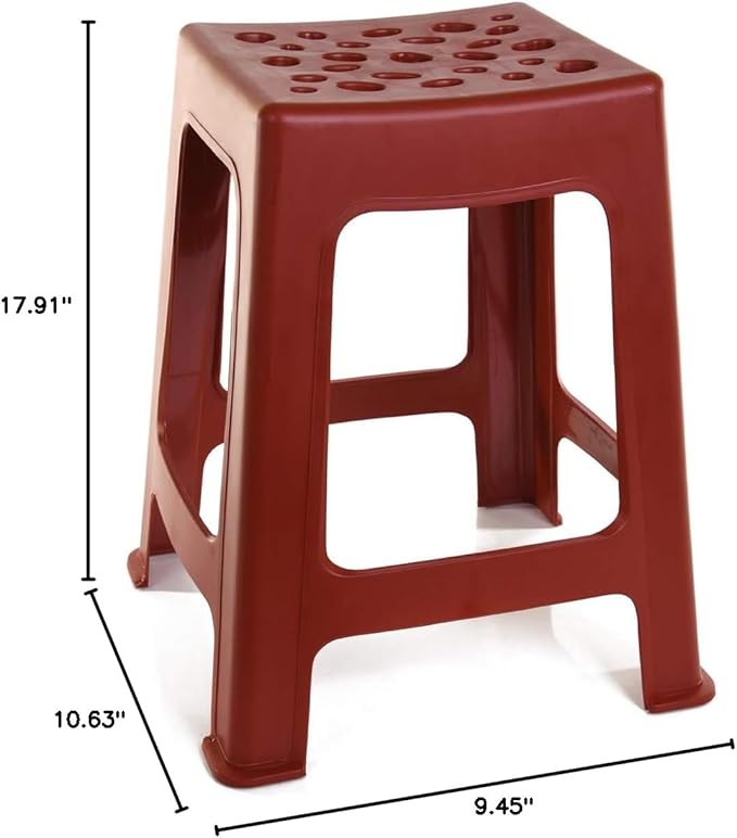Mintra Home Light Duty Plastic Stools 2pk (18in Height, Brown)