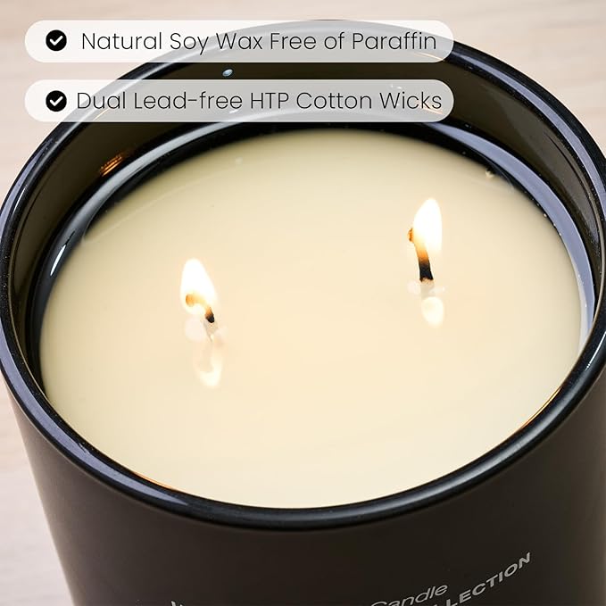 M&SENSE Natural Soy Candle| Lavender Vanilla | 16.6 oz, 95H Burn | Minimalist Scented Candle for Relaxation, Gifting, Home Décor | for Bedroom, Office, Party Large