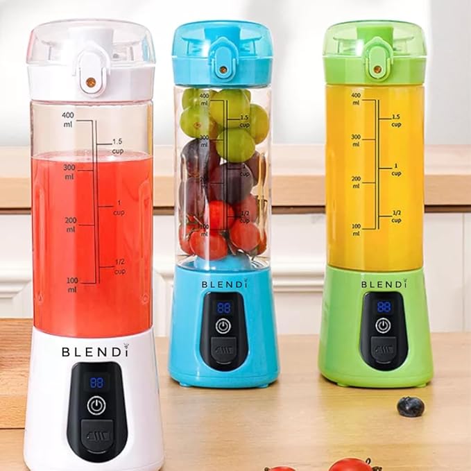 BLENDi Lite Portable Blender (17oz) – USB Rechargeable, Powerful 70W Motor for Smoothies, Protein Shakes & More – Compact, Travel-Friendly & BPA-Free (Lime)