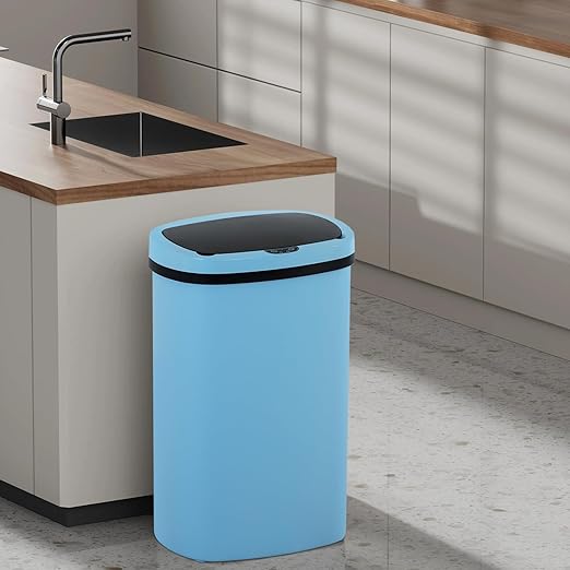 PayLessHere 13 Gallon Trash Can Kitchen Trash Can Automatic Garbage Can with Lid Touch Free High-Capacity Motion Sensor for Home Kitchens Bedroom Bathroom Office Kitchen Waste Bin Wateproof Trash Bin