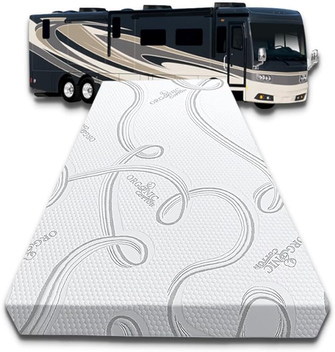 FoamRush 3-Inch Bunk (32" x 75") Gel Memory Foam RV Mattress Replacement with Cotton Cover, Medium Firm, Comfort, Pressure Relief Support, Made in USA, Travel Camper Trailer Truck