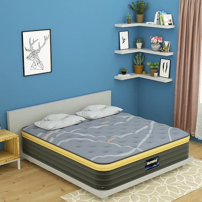Elfreda Queen Mattress, 12 inch Pillow Top Innersprings Hybrid Mattress, Memory Foam and Pocket Spring Firm, Supportive & Pressure Relief Queen Size Bed in a Bag
