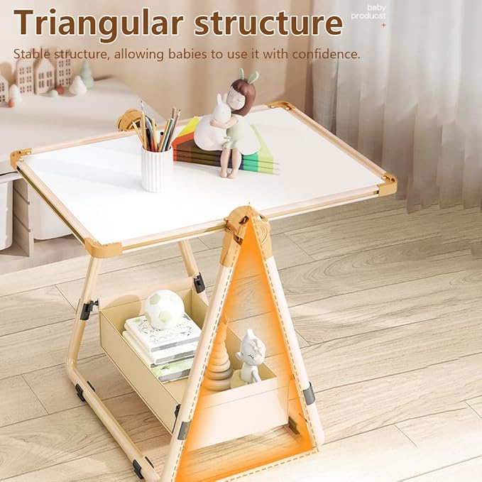 Adjustable Kids Drawing Easel with Magnetic Whiteboard&Chalkboard Double Sided Drawing Board Easy to Clean 360 ° Rotating, Ideal Christmas Gift for Children 36+ Months（53.9"X22.8"）