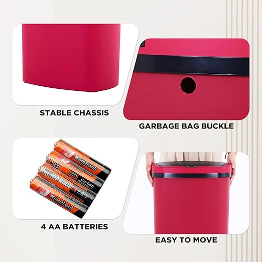 Kitchen Trash Can with Lid, 13 Gallon Automatic Garbage Can for Bathroom Bedroom Home Office 50 Liter Touch Free High-Capacity Brushed Waste Bin