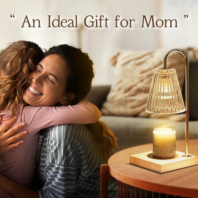 Candle Warmer Lamp with Timer, Birthday Gifts for Men Dad Boyfriend, Black Modern Room Decor Aesthetic Vintage, Dimmable Wax Melt Warmer for Scented Wax, Black