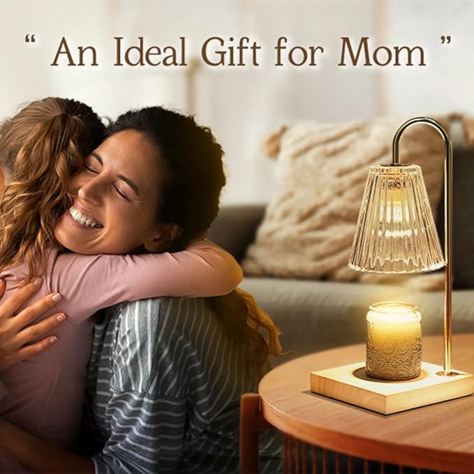 Candle Warmer Lamp with Timer, Electric Lamp Candle Warmer White, Birthday Gifts for Women, Bedroom Western Home Decor, Dimmable Wax Melt Warmer for Scented Wax