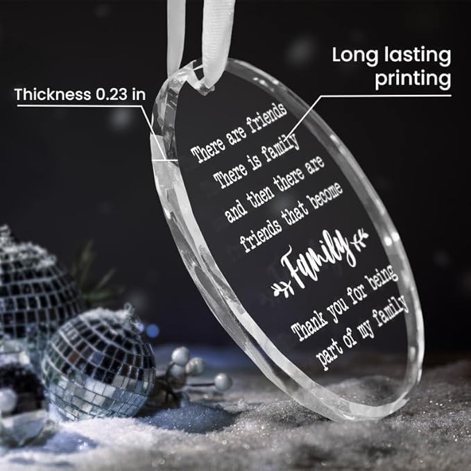 Christmas Friend Gifts for Women Men - Glass Christmas Ornaments for Tree Decorations - Friends Birthday Gifts for Women BFF Bestie, Unique Stocking Stuffers Gift Ideas for Xmas Decorations