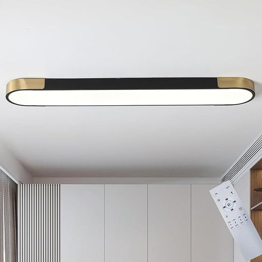 Tioolo Dimmable LED Ceiling Lights Flush Mount Ceiling Light 4FT LED Wraparound Light with Remote Linear Light Fixture for Kitchen Laundry Closet Garage Office Hallway (60W/3000-6500K)