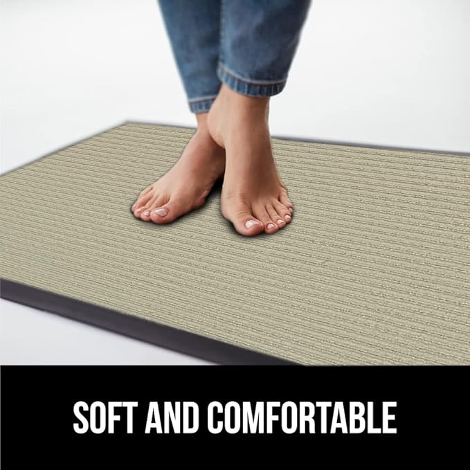 GORILLA GRIP Traffic Guard Door Mat, 2 Pack, Heavy Duty Waterproof Doormat, Commercial Office Space Welcome Mats, Stain and Fade Resistant, Low Profile, Strong Rubber Backing, 35x23, Beige