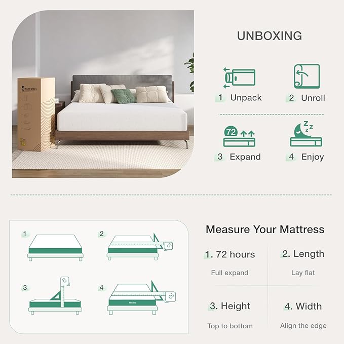 Novilla Queen Mattress, 14 Inch Queen Size Memory Foam Mattress with Comfort Foam for Pressure Relief & Cool Fresh Sleep,Removable Washable Cover,Mattresses in a Box, Medium Firm