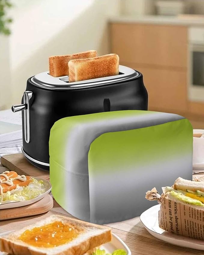 Toaster Cover 4 Slice Ombre Green Toaster Oven Cover with Pockets Green Grey Dustproof Bakeware Protector Small Kitchen Appliance Dust Covers and Fingerprint Protection for Women