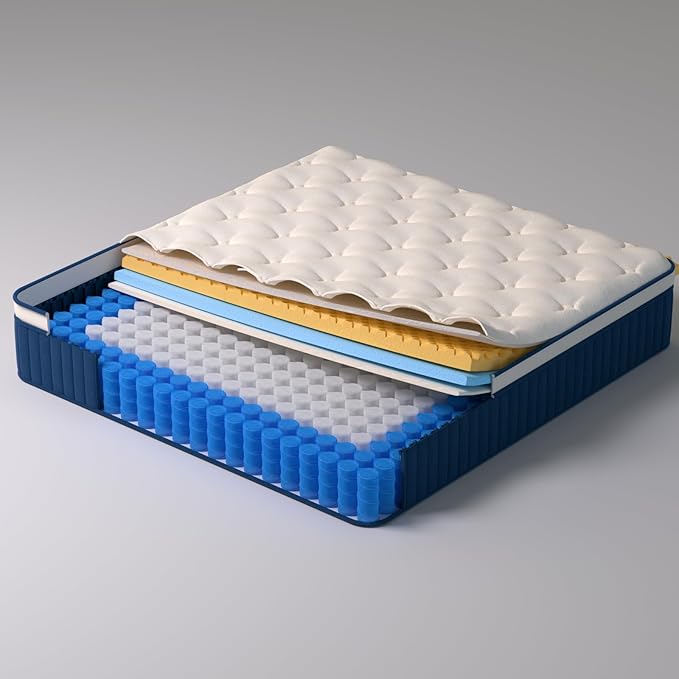 Full Mattress,10 inch Full Size Mattress,Hybrid mattresses,Single,Gel Memory Foam Individually Wrapped Pocket Coils Innerspring Pressure Relief,Soft,CertiPUR-US Certified,Fiberglass-Free,