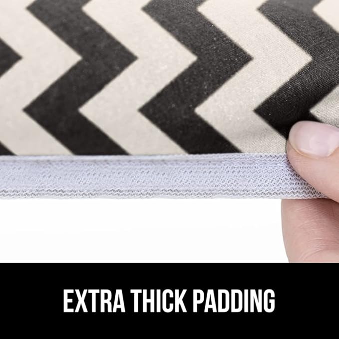 The Original GORILLA GRIP Ironing Board Cover and Pad, Silicone Coating, Thick Scorch Resistant Padding, Heavy Duty Iron Covers Standard Boards, Hook and Loop Fastener Strap, Chevron, 15x54