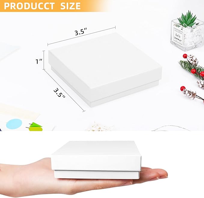 jewelry gift boxes, 20 Pack Small Gift Boxes with Lids for Necklace Ring Bracelet Earring Display Box, Jewelry Box Bulk White