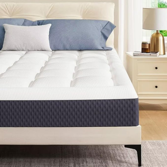 10 inch Queen Size Memory Foam Mattress in a Box – Cooling Gel‑Infused Foam, Pressure‑Relief Comfort, Fiberglass-Free, CertiPUR‑US® Certified