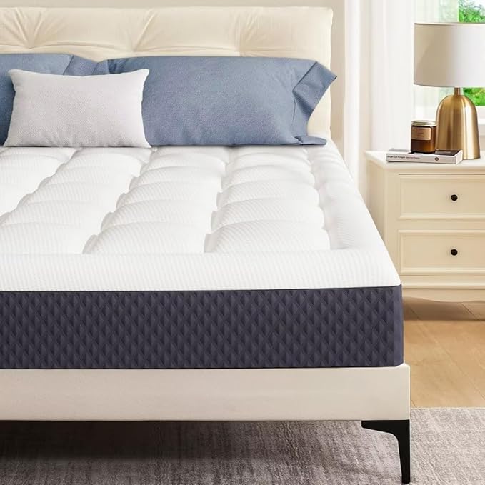 6 inch Full Size Memory Foam Mattress in a Box – Cooling Gel‑Infused Foam, Pressure‑Relief Comfort, Fiberglass-Free, CertiPUR‑US® Certified