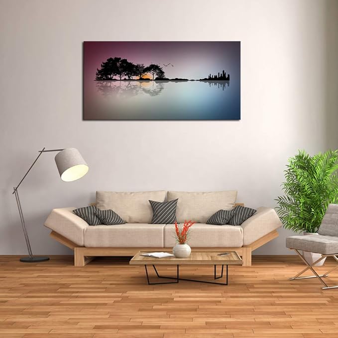 DZL Art A72674 Canvas Wall Art for Living Room Bathroom Wall Decor for Bedroom Kitchen Artwork Guitar Island Canvas Prints Man Cave Music Lover Gift