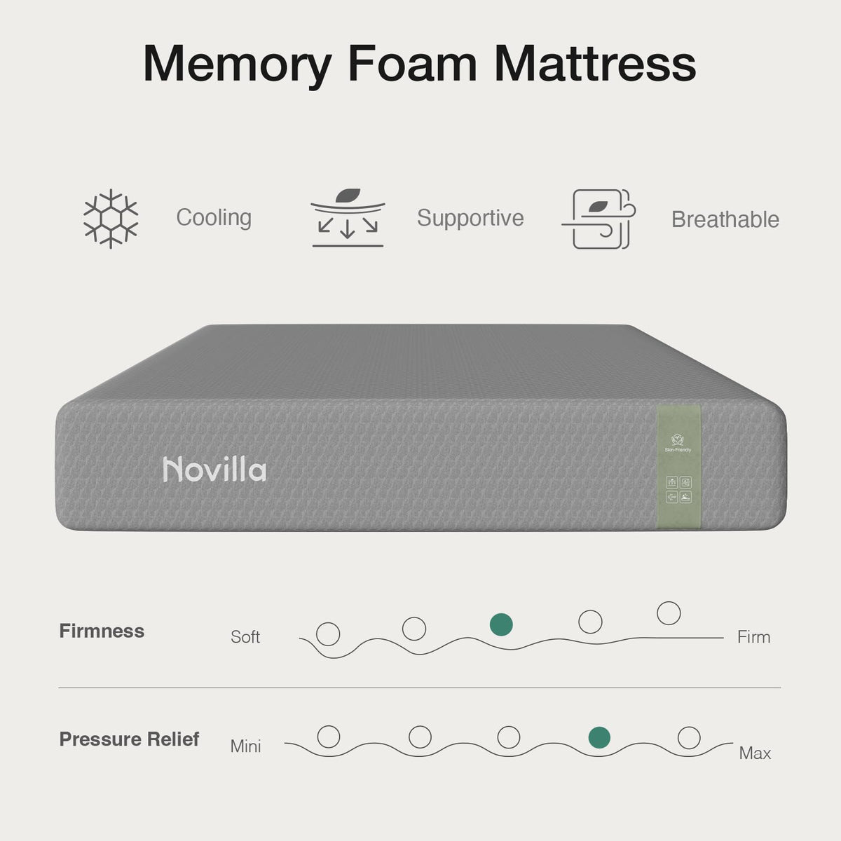 Novilla King Mattress, 10 Inch Gel Memory Foam Mattress King Size